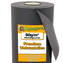 198 m² Garden fleece Weed control fabric Mulch fabric 80 g 1.8 m w.