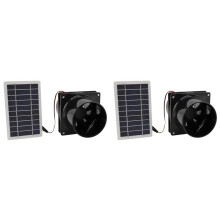 2X Zonne-Afzuigventilator met Ronde Buis, Zonnepaneel-Ventilatieventilatorset, Energiebesparende Zonne-Afzuigventilator voor RV-Zolders en Kassen