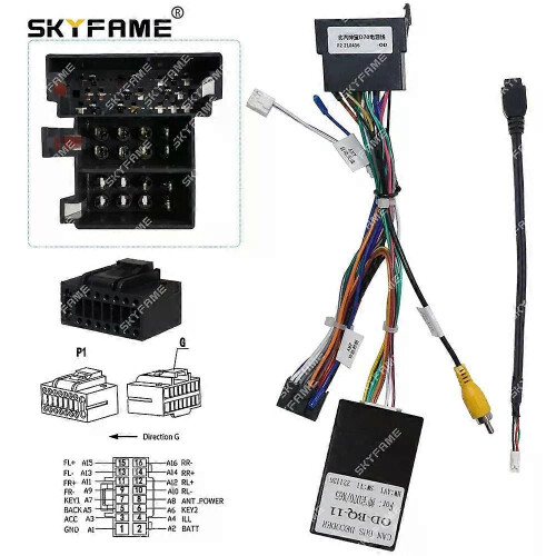 (Canbus-Kabel 2018) Gilt für Kfz-16-poligen Kabelbaumadapter, Canbus-Box-Decoder, Android-Radio-Stromversorgung 2