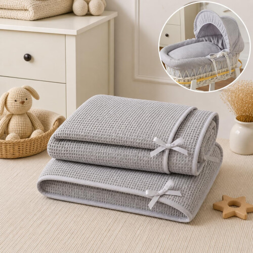 For Your Little One Moses Basket Bedding Set – Waffle  Dimple Designs 2