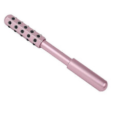 Rolo massajador facial de pedra de germânio para lifting, acabamento em ouro rosa