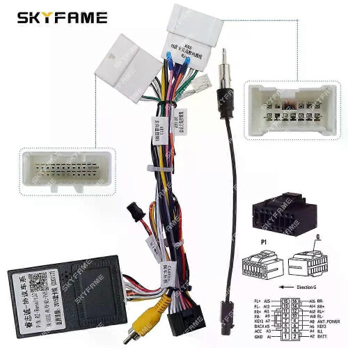 Gilt für 16-poligen Kabelbaumadapter, CAN-Bus-Box-Decoder, Android-Radio-Stromkabel für Renault 1