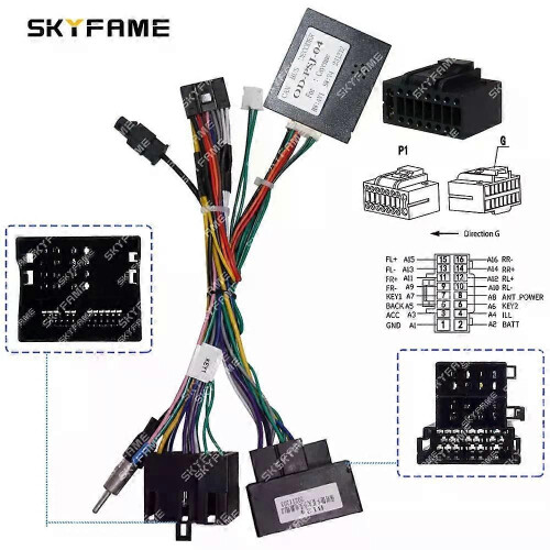 Gilt für 16-poligen Kabelbaumadapter, CAN-Bus-Box-Decoder, Android-Radio-Stromkabel für Porsche 1