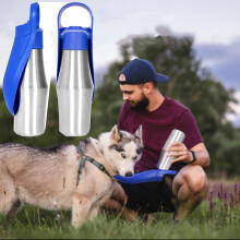 (Dark Blue) Pet Travel Water Bottle - Safe & Portable