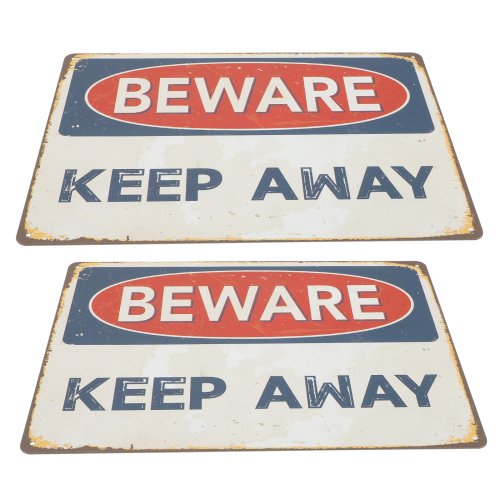 2St Caution Sign Stevig Ijzeren Waarschuwing Bord