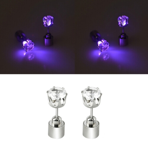 Ένα ζευγάρι σκουλαρίκια με διαμάντια Led (Χρώμα: Μωβ) Δώρο-έκπληξη 1