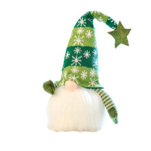 (Green) Glowing Santa Rudolph Plush Doll Faceless Old Man Xmas Gnome Home Party Handmade Ornament