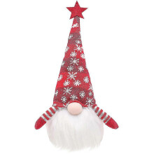 (Red) Glowing Santa Rudolph Plush Doll Faceless Old Man Xmas Gnome Home Party Handmade Ornament
