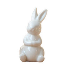 (1) Modern Pure White Ceramic Rabbit Figurine Home Decoration China Gift