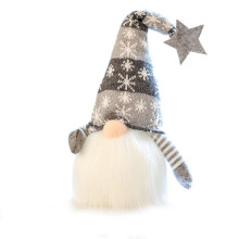 (Gray) Glowing Santa Rudolph Plush Doll Faceless Old Man Xmas Gnome Home Party Handmade Ornament