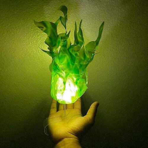 (Green) Floating Fireball Lamp with Simulated Artificial Flame and Clear Wearable