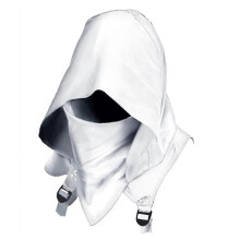 (White) Cappello con cappuccio da cavaliere ladro celtico medievale per Halloween e cosplay.