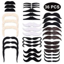 (36pcs) 48 Self Adhesive Fake Mustache Pack Novelty Moustache Stickers for Masquerade Party Fun
