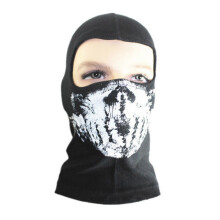(Black White, C) Maschera facciale elastica mimetica a forma di teschio per motociclismo, copricapo non restringibile per Halloween.