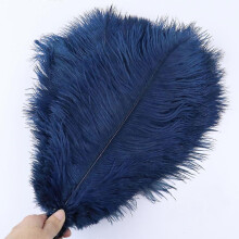 (Navy blue, 15-20cm) 10PcsLot 15-20cm White Ostrich Feathers Colorful Plumes Holiday Carnival Handicraft