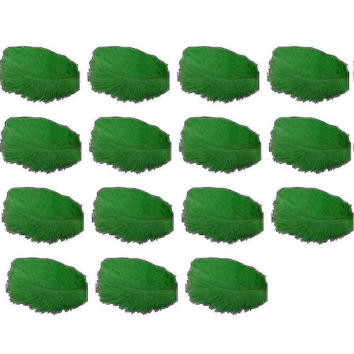 (Green) 15 Soft Colored Natural Ostrich Feathers for Wedding Clothes Decor