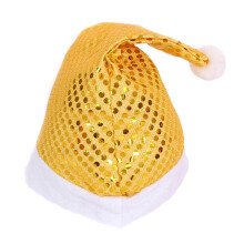 (Gold) Lot de 5 bonnets de Père Noël à paillettes, bonnets d'elfe colorés, bleus, fantaisie festive de Noël, taille unique