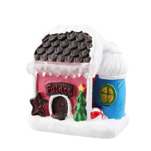 (Type F) Resin Luminescent House Battery Powered Micro Landscape Christmas Decor Home Gift Ornament