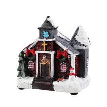 (Type D) Resin Luminescent House Battery Powered Micro Landscape Christmas Decor Home Gift Ornament