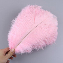 (Light Pink, 30-35cm) 10 st./lott 15-20 cm vita strutsfjädrar färgglada plymer högtid karneval hantverk