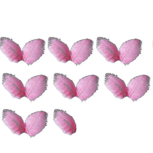 (Pink) 15 Soft Colored Natural Ostrich Feathers for Wedding Clothes Decor