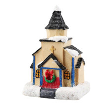 (Type H) Resin Luminescent House Battery Powered Micro Landscape Christmas Decor Home Gift Ornament