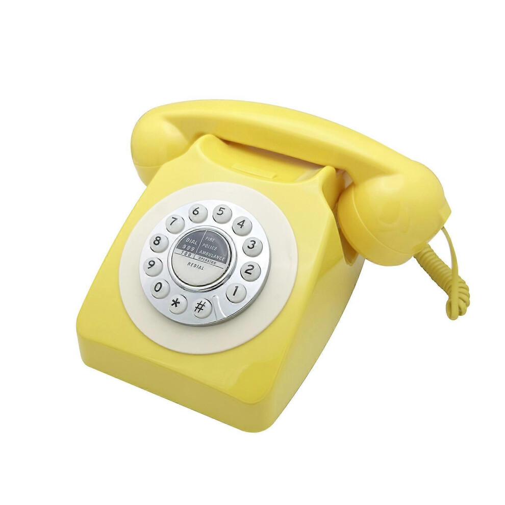 () Antique Telephone Wedding Guestbook With Unlimited Message Recording Yellow/Blue 5782074369096