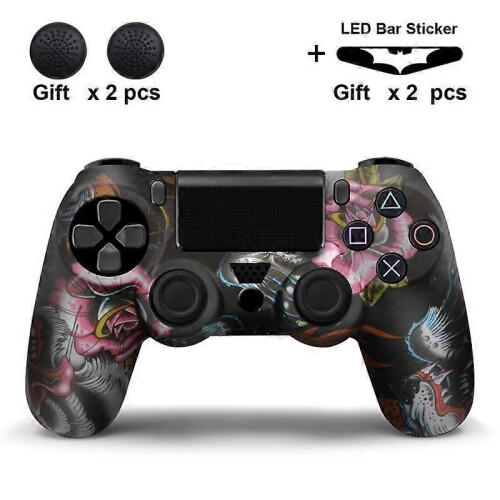 Capa de silicone para comando PS4, compatível com comando DualShock 4, com 2 capas para analógicos, proteção antiderrapa