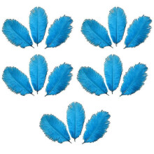 (Lake Blue) 15 Soft Colored Natural Ostrich Feathers for Wedding Clothes Decor