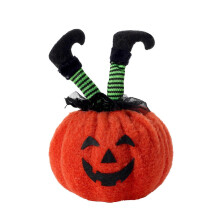 (Green) Creative Witch Leg Boot Pumpkin Plush Figurine Halloween Party Decor Props Gift Green