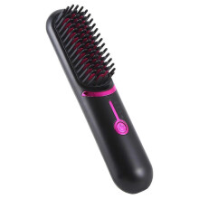 Escova Alisadora de Cabelo Sem Fios Portátil Recarregável com Aquecimento Rápido para Cabelos Lisos e Macios
