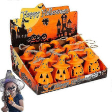 Mini Luzes Abóbora 12 Unidades à Pilha para Halloween, Candeeiros Led de Chá, Decoração Festiva Decorativa para Iluminaç