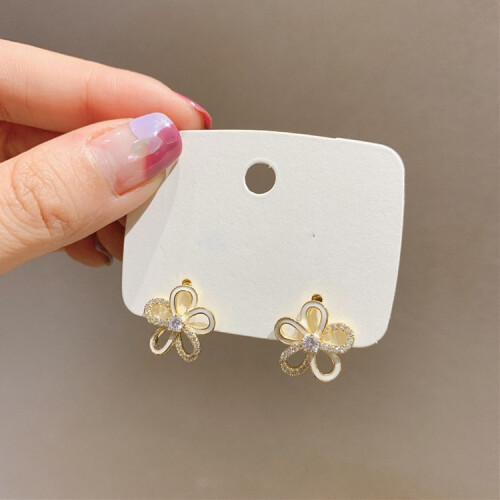 Shell Double-Layer Earrings With Diamond Clasp, Color: Eh1357 Surprise Gift 1