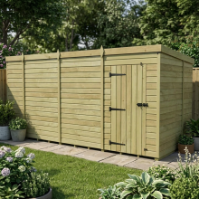 13 x 6 Pent Shed Tanalised (Single Door, No Windows)