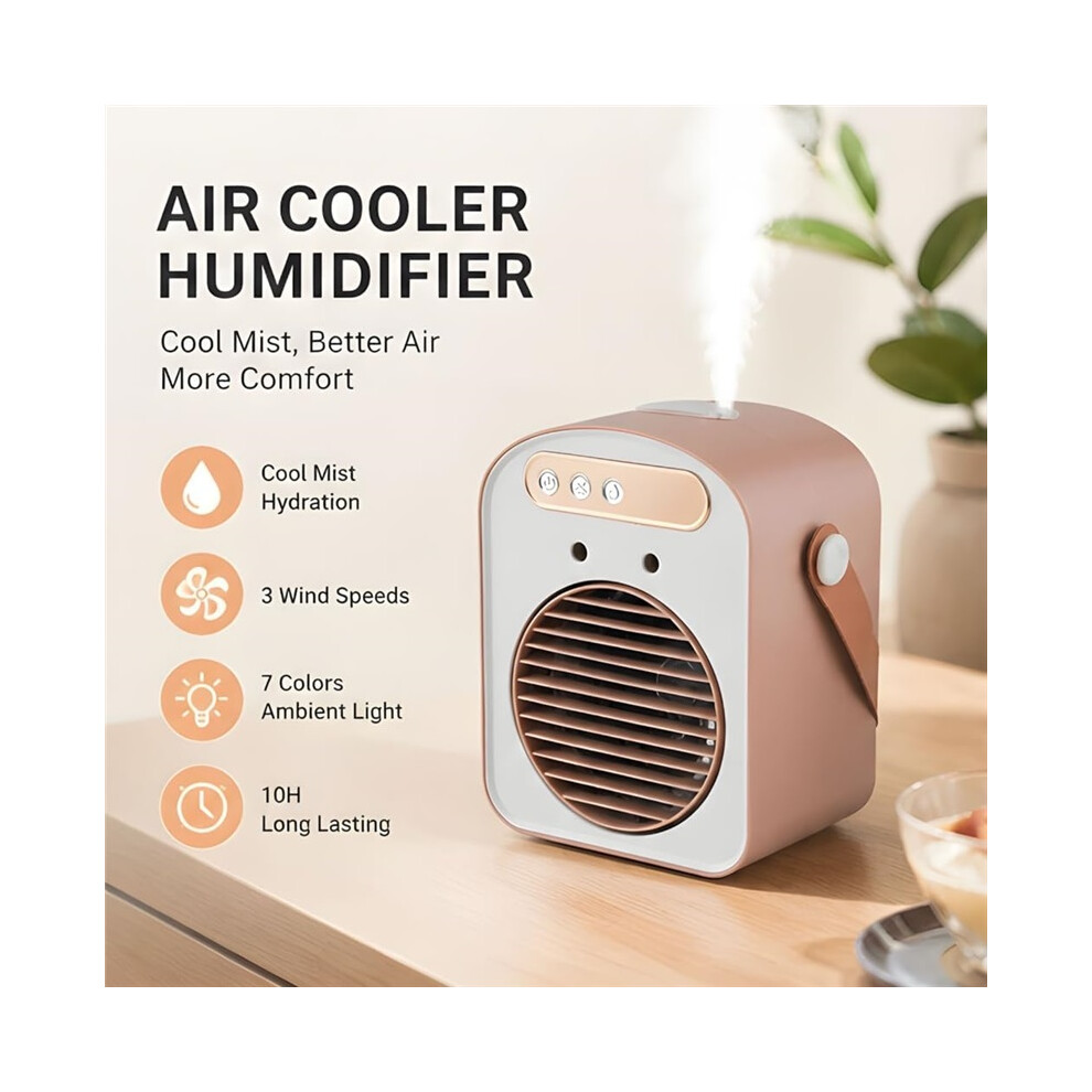 Dual Head Water Spray Cooling Fan Mini Desktop Air Cooler Mist Humidifier Quiet Home Dorm Office 8583457700171
