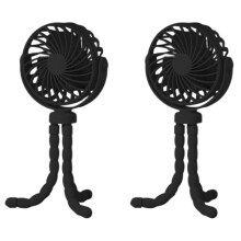 2X Octopus Fan, Desktop Camping Fan, USB Rechargeable Tripod Fan, with Light Fan Black