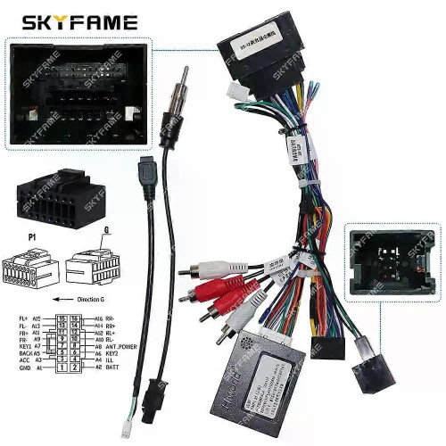 Gilt für 16-poligen Kabelbaumadapter, Canbus-Box-Decoder, Android-Radio-Stromkabel für Buick 1