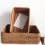 2X Hand-Woven Rectangular Rattan Wicker Basket Fruit Tea Snack Bread Picnic Cosmetic Box Kitchen Household Tools-L 8