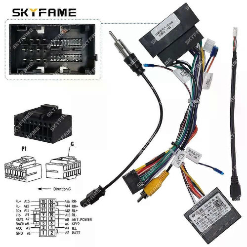 Gilt für 16-poligen Kabelbaumadapter, Canbus-Box-Decoder, Android-Radio-Stromkabel für Jeep Wrangler 1