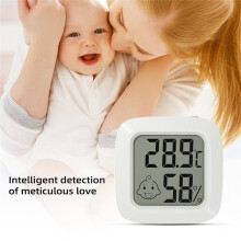 LCD Digital Thermometer Hygrometer Magentic Temperature Meter Humidity Sensor Weather Station Black