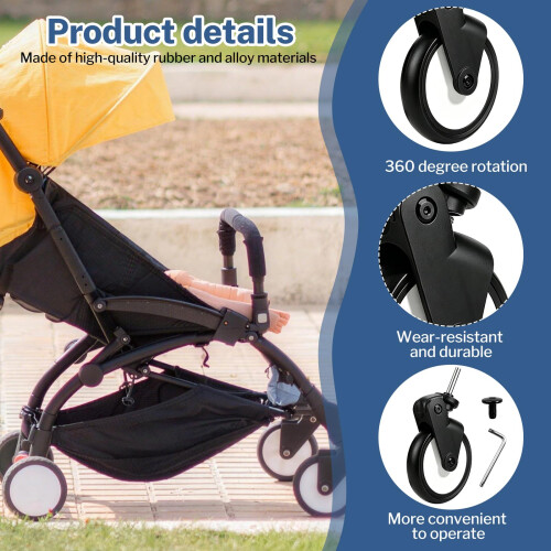 Baby Strollers Rubber Wheels 1 Pair of Replacement Babyzen Stroller Pr 1