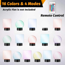 3D Night Light Base Colour Changing Luminous Base Light USB Interface Led Light Display Base Night Light Plastic Base,B