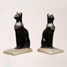 Kreative Buchstützen in Katzenform aus schwarzem Kunstharz, 2er-Set, zur Buchhaltung und als Schreibtischdekoration