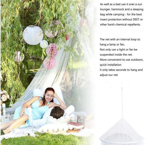 Mosquito Net Bed Canopy Bed Cover with 100 LED String Lights Oversized 2