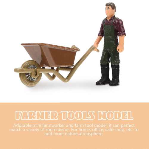 Brown Plastic Farmer Tools Model 1Set Decorative Play Elements 2