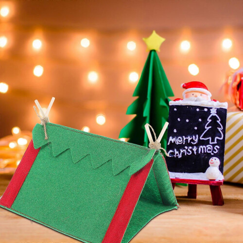 Felt Wood Tiny Camping Tent Dollhouse Decoration Miniature 2