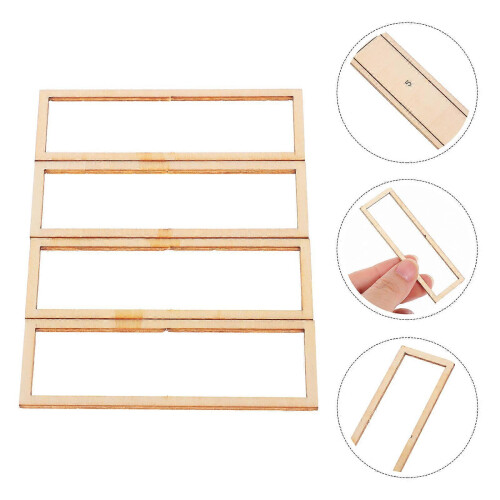 4 Pcs Mini Chinese Dollhouse Screen Model Wooden Decor Set 2