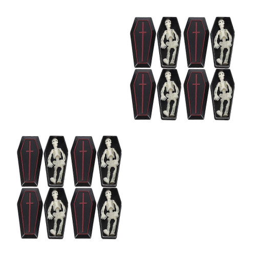 Creative Halloween Mini Coffins Decor 8 Sets with Skeleton Props 1