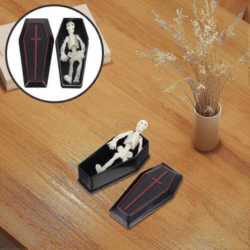 Creative Halloween Mini Coffins Decor 8 Sets with Skeleton Props 2