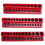3PCS Professional Magnetic Socket Holder 1/4" Inch Drive Metric/ Socket Organizer Storage Installation Tool Kit Red 2